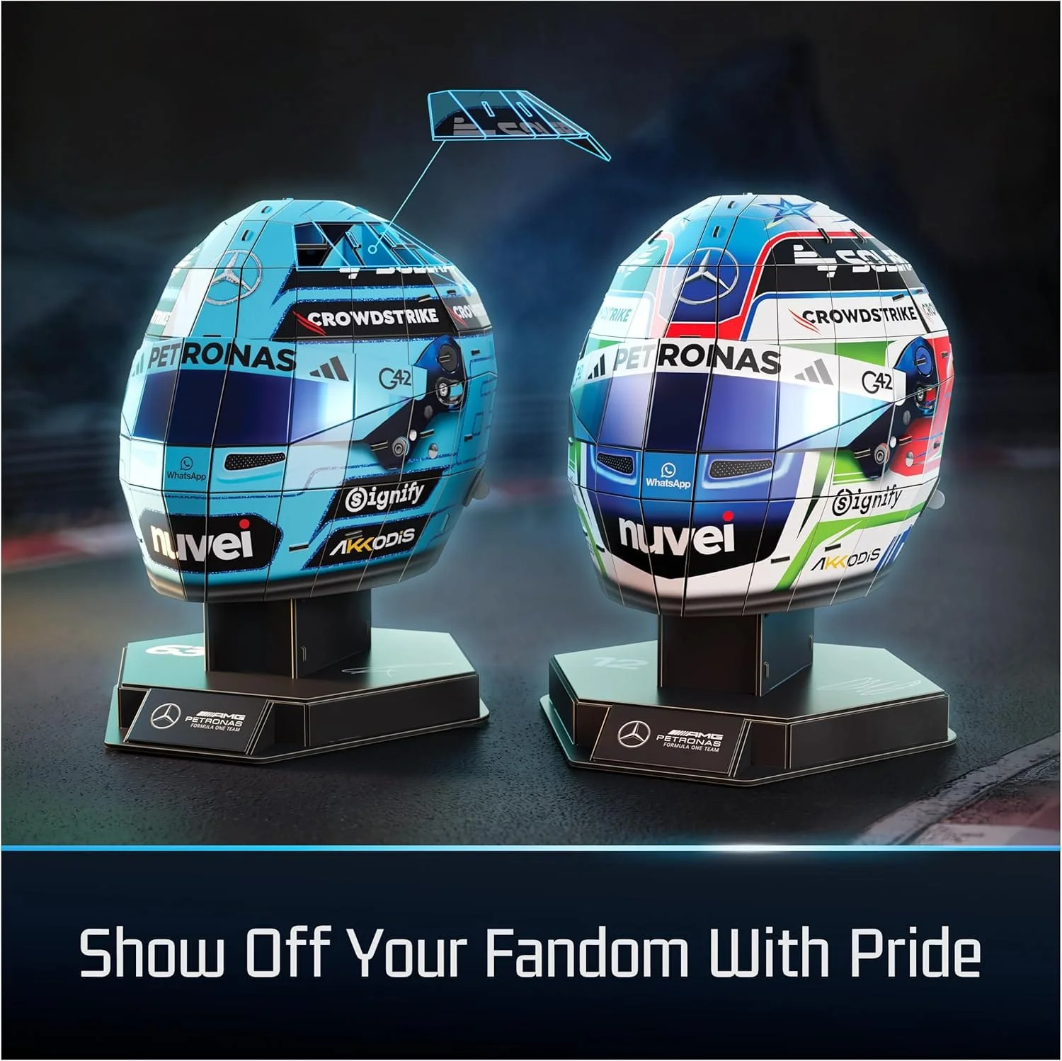 4D Build - Mercedes F1 Helmet Set - Image 4