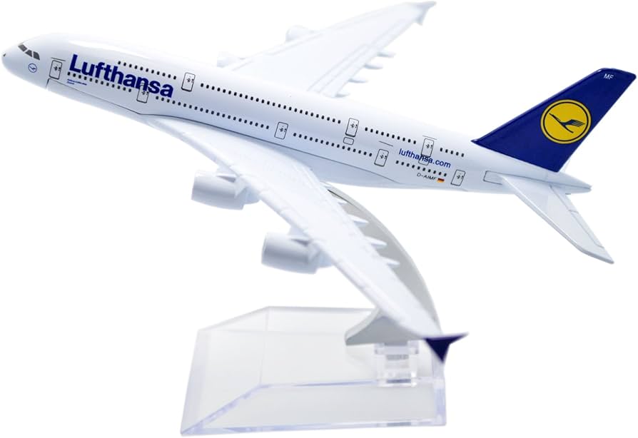 A380 Diecast Model Plane - Lufthansa (16cm)