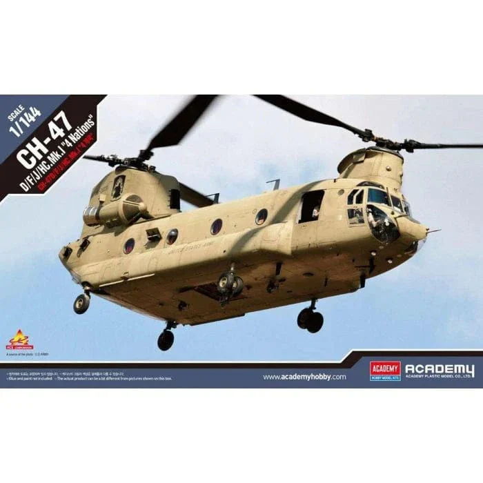 Academy 1/144 CH-47D/F/J/HC.Mk.1 "4 Nations" Plastic Model Kit [12624]