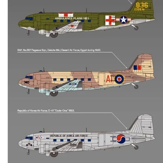 Academy 1/144 USAAF C-47 Skytrain Plastic Model Kit - Image 3