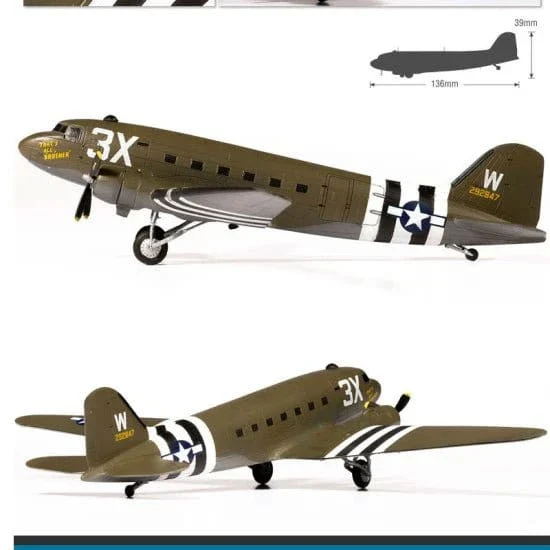 Academy 1/144 USAAF C-47 Skytrain Plastic Model Kit - Image 9