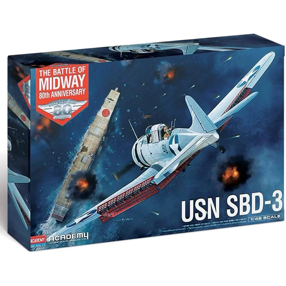 Academy 1/48 USN SBD-3 "Battle of Midway" Plastic Model Kit [12345]