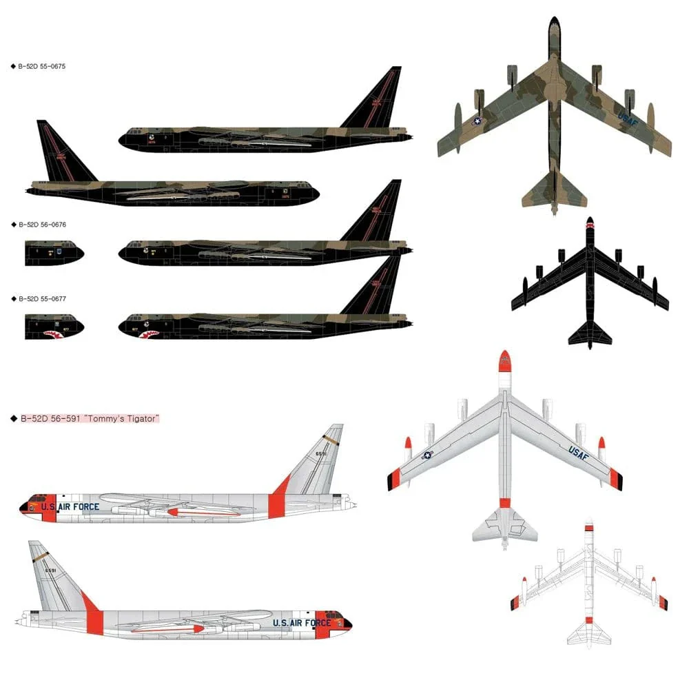 Academy 12632 1/144 Boeing B-52D Stratofortress Plastic Model Kit - Image 3