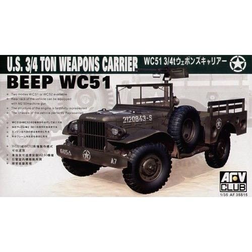 AFV Club 1/35 Jeep WC51 3/4T Weapons Carrier Plastic Model Kit