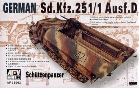 AFV Club AF35063 1/35 German Sd.Kfz. 25 Ausf.D Half-Track Plastic Model Kit