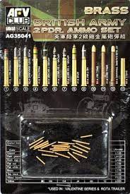 AFV Club AG35041 1/35 British Army 2-Pdr Brass Ammo Set Plastic Model Kit