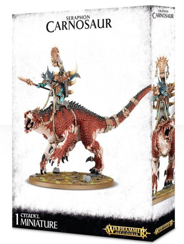 Age of Sigmar: Seraphon, Saurus Oldblood on Carnosaur / Troglodon [Direct Range]