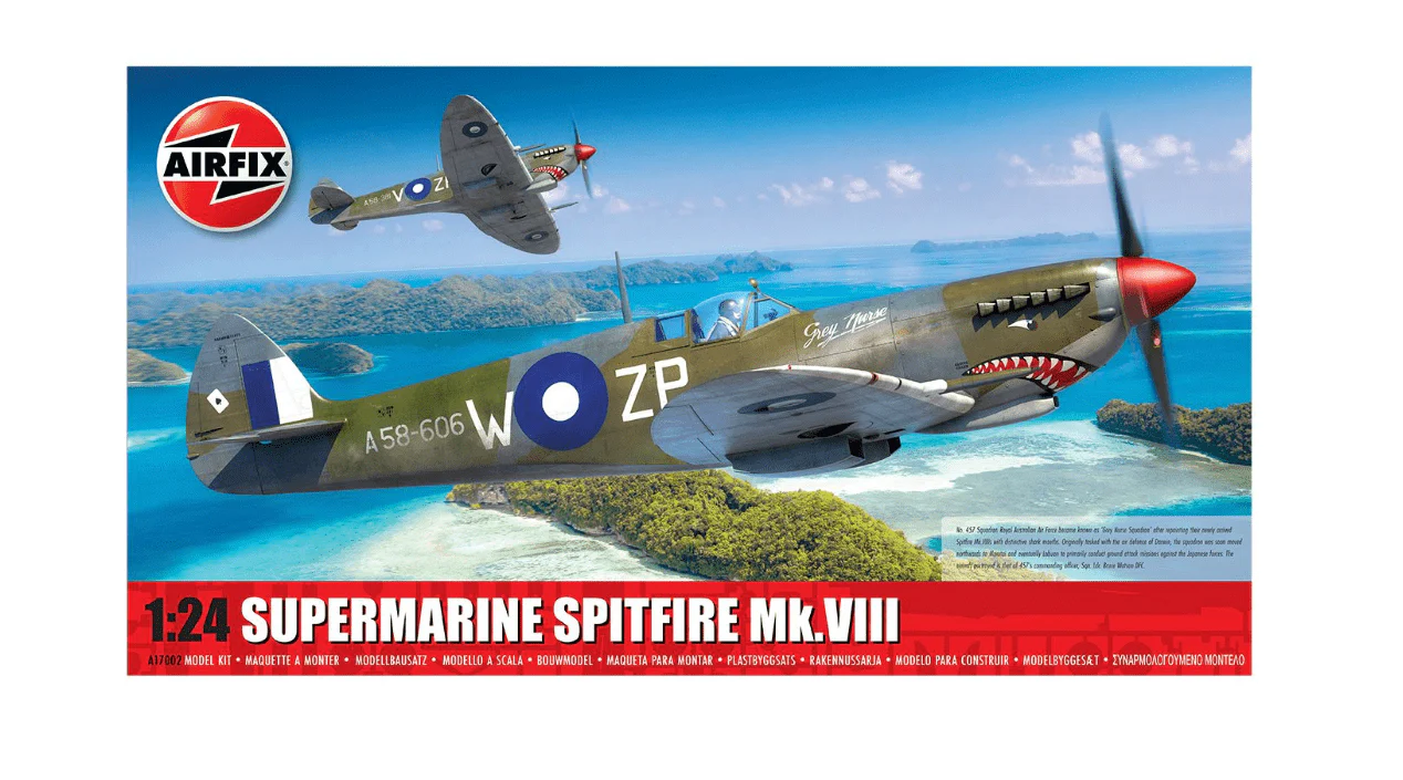 Airfix 1/24 Supermarine Spitfire Mk.VIII Australian Decal Scheme Plastic Model Kit [A17002]