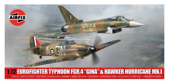 Airfix 1/72 Twin Pack - Eurofighter Typhoon FGR.4 (Gina) + Hawker Hurricane Mk.I Plastic Model Kit [A40002]
