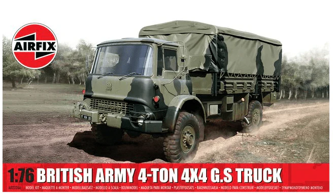 Airfix 1/76 British Army 4-ton 4 x 4 G.S Truck Plastic Model Kit [A02326A]