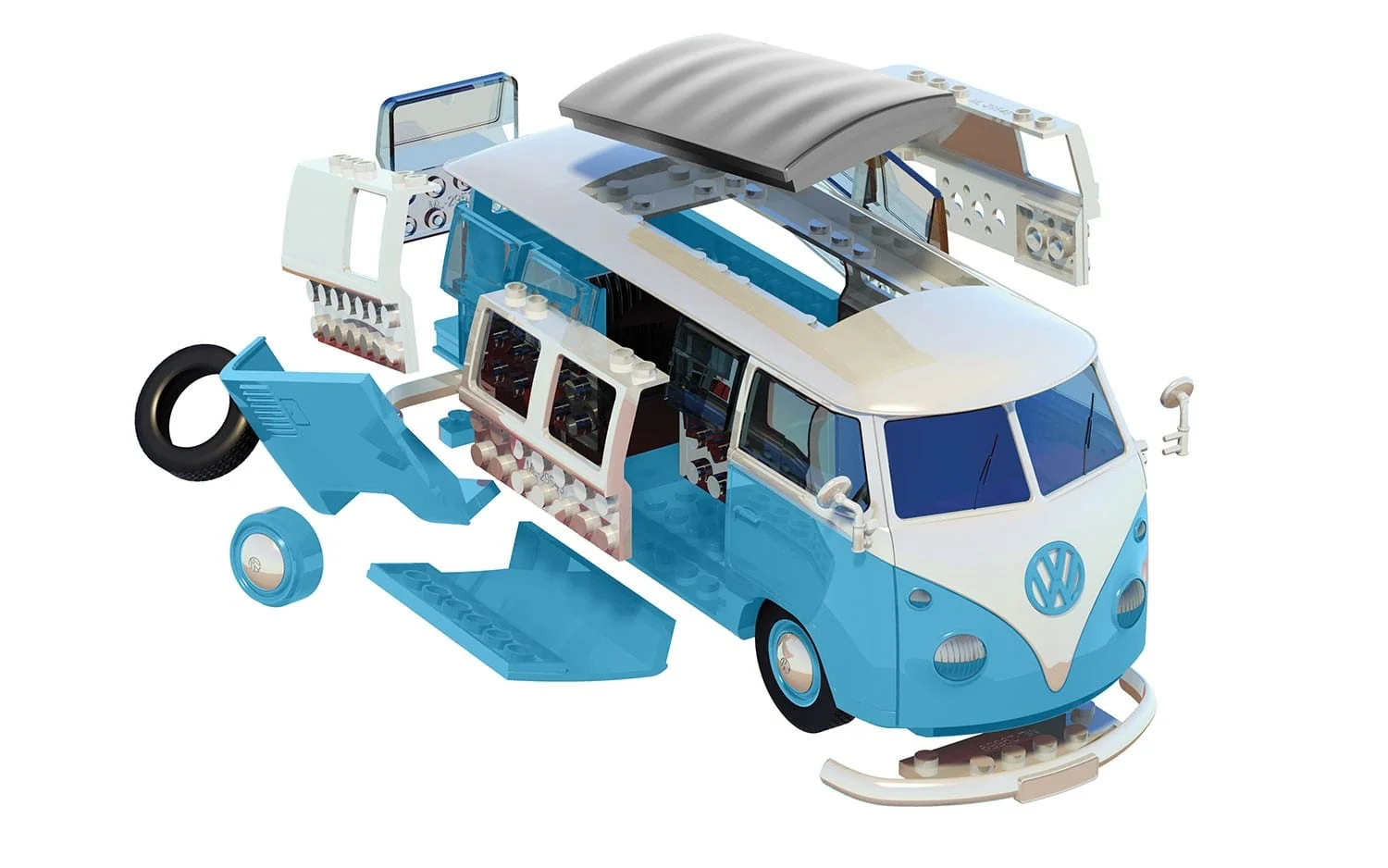 Airfix Quick Build VW Camper Van Blue - Image 3