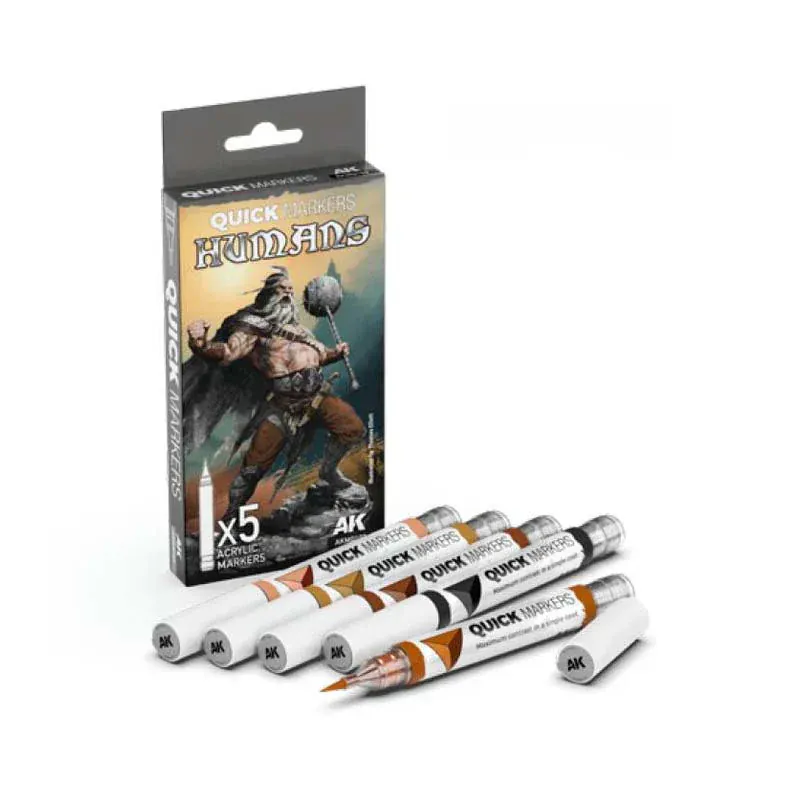 AK Interactive Quick Marker Set: Humans - 5 Colour Set