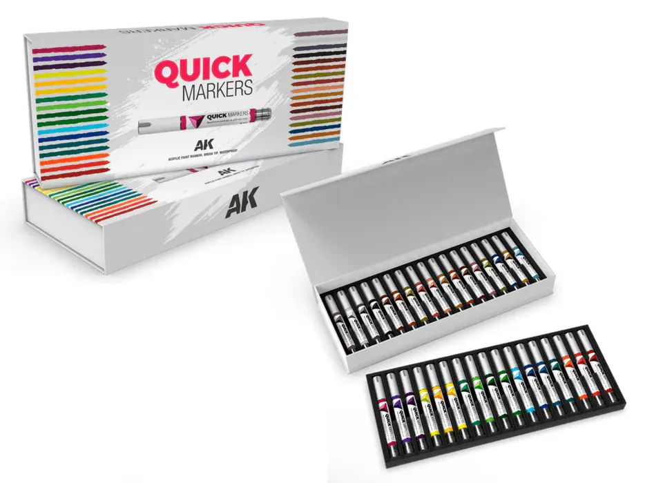 AK Interactive Quick Marker Set: Special Box Full Range - 34 Colours