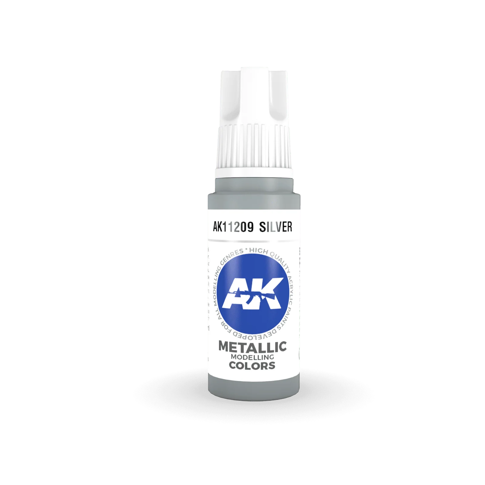AK Interactive Silver Metallic Acrylic Paint 17ml 3rd Generation [AK11209]