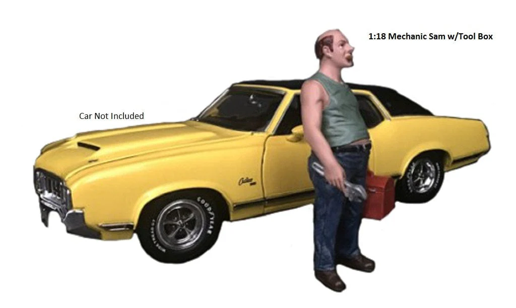 American Diorama 1/24 Sam w/Tool Box Mechanic Figure Accessory