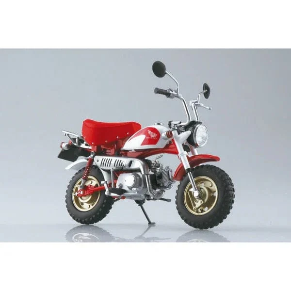 Aoshima 1/12 Diecast Honda Monkey Special Shasta White x Candy Alamoana Red Plastic Model Kit - Image 2