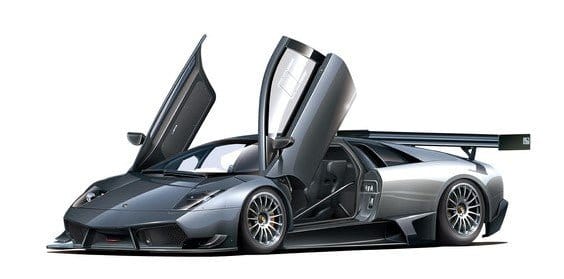 Aoshima 1/24 2010 Lamborghini Murcialago R-SV Plastic Model Kit