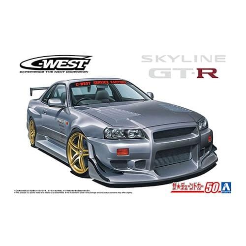 Aoshima 1/24 C-WEST BNR34 Nissan Skyline GTR 2002 Plastic Model Kit