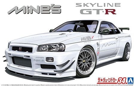 Aoshima 1/24 Mines BNR34 Nissan SKYLINE GTR 2002 Plastic Model Kit