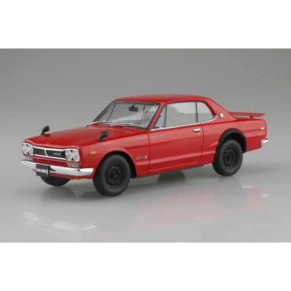 Aoshima 1/24 Snap KPGC10 Skyline HT 2000 GT-R 1970 Red - Image 2