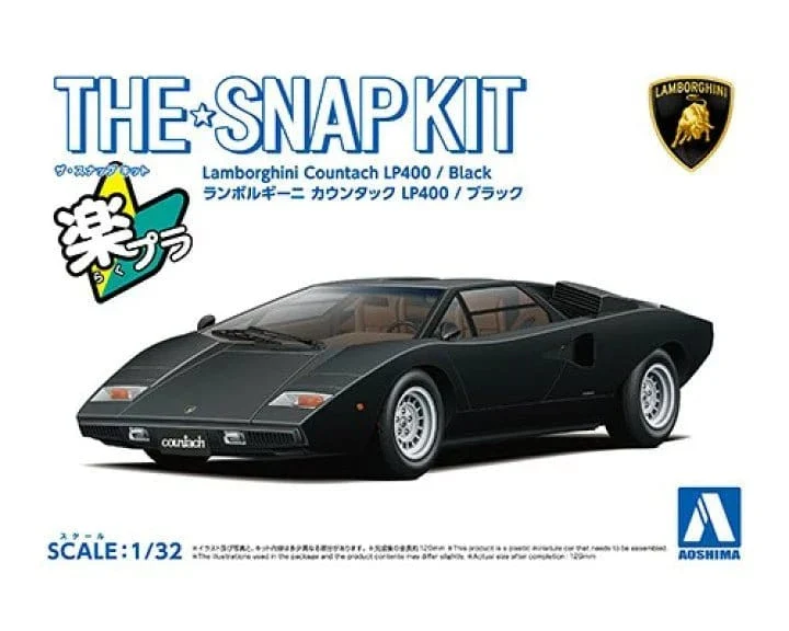 Aoshima 1/32 SNAP Lamborghini Countach LP400 (Black) Kit