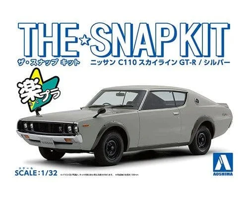 Aoshima 1/32 SNAP NISSAN C110 SKYLINE GT-R (Silver) Kit