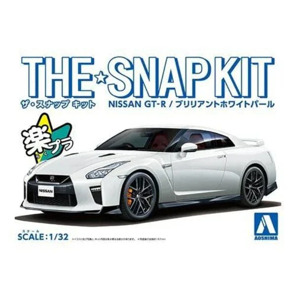 Aoshima 1/32 Snap Nissan R35 Nissan GT-R 2024 (Brilliant White Pearl) Plastic Model Kit