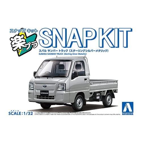 Aoshima 1/32 SNAP Subaru Sambar Truck (Sterling Silver Metallic) Model Kit