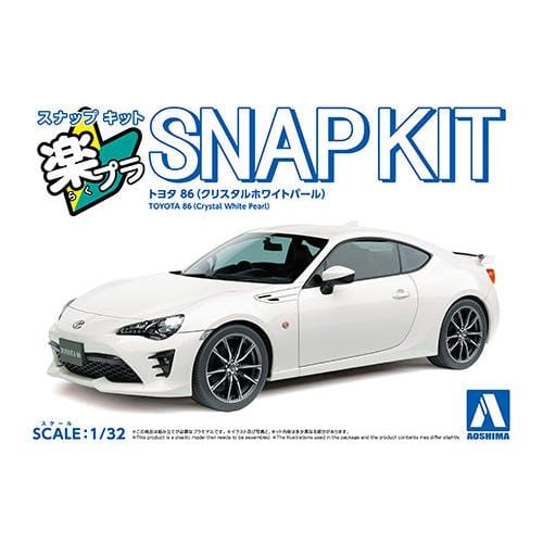 Aoshima 1/32 Snap Toyota 86 (Crystal White Pearl) Plastic Model Kit