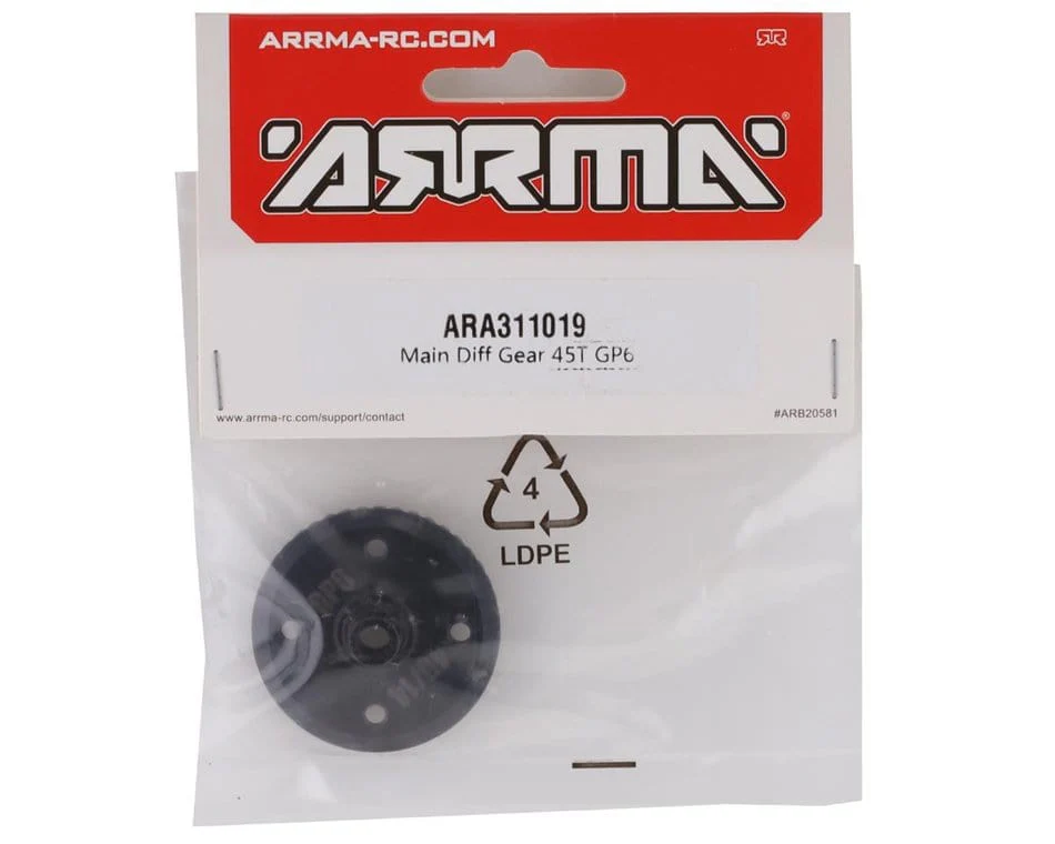 Arrma ARA311019 Main Diff Gear, 45T, GP6** - Image 2