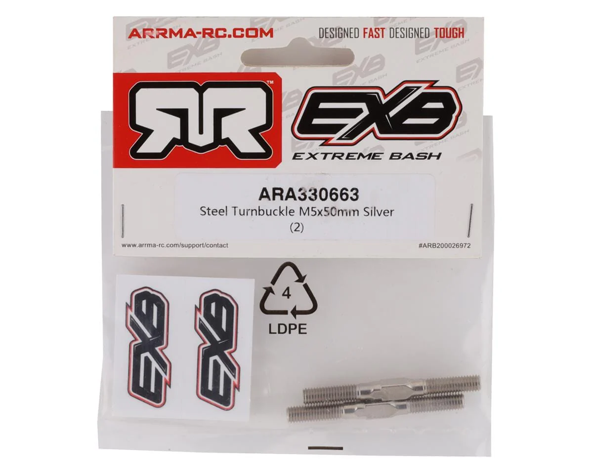 Arrma ARA330663 Steel Turnbuckle M5x50mm (2pcs)** - Image 2