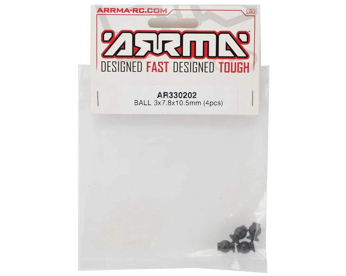 Arrma ARAC3042 Ball 3x7.8x10.5mm (4pcs) AR330202** - Image 2