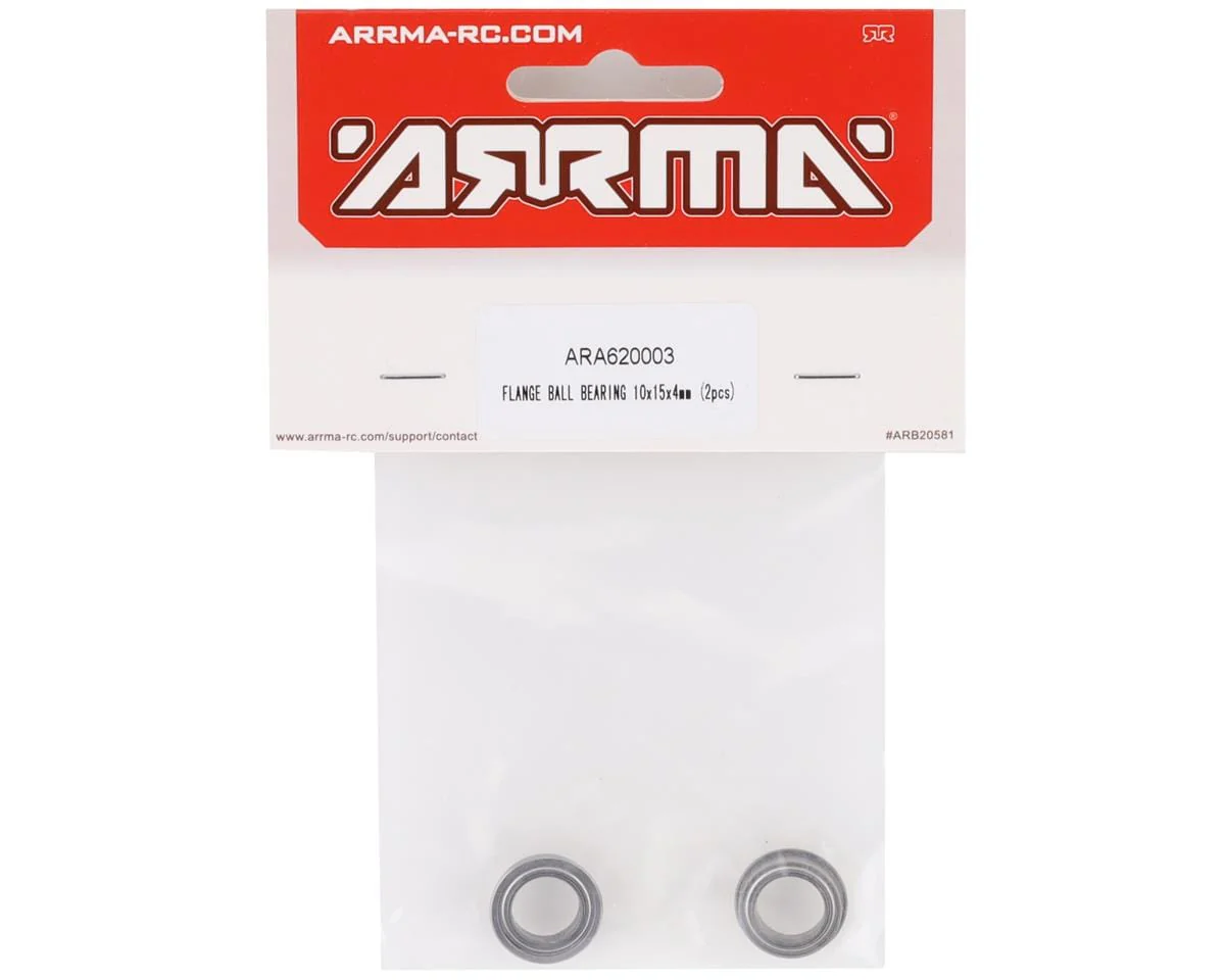 Arrma Flange Ball Bearing 10x15x4mm (2), AR620003** - Image 2