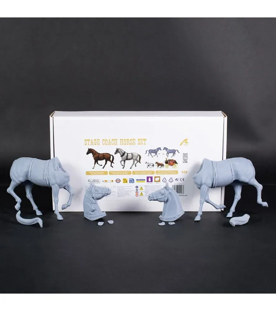 Artesania 1/12 2 Resin Horse Set for Stage Coach [20345H]