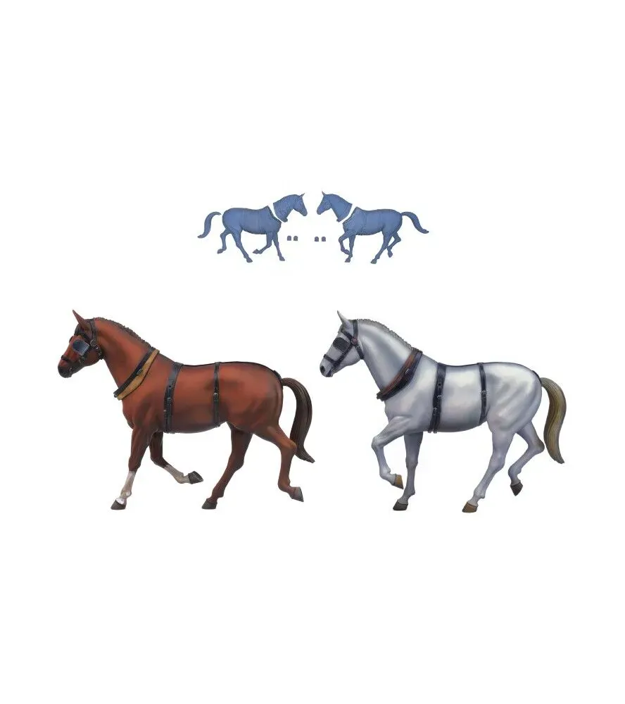 Artesania 1/12 2 Resin Horse Set for Stage Coach [20345H] - Image 2