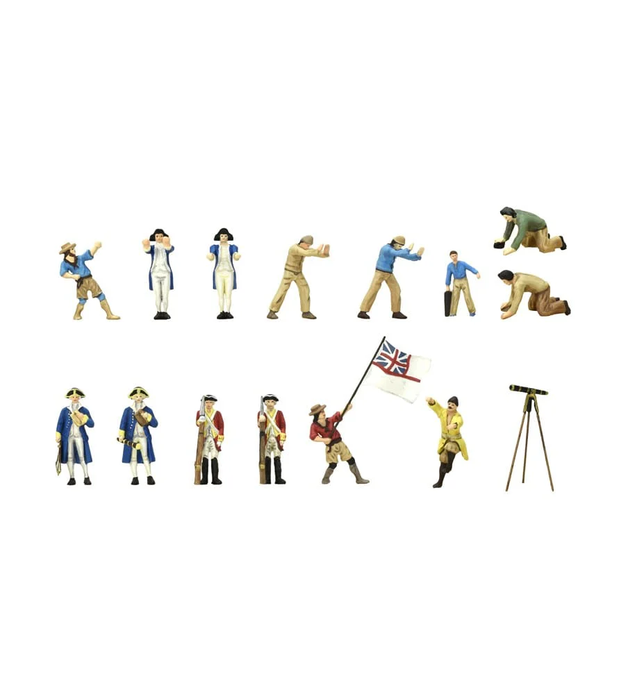 Artesania 22520F 1/65 Set of 14 Metal Figurines with Accessories for HMS Endeavour