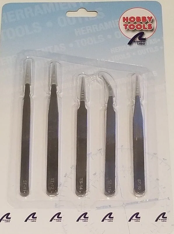 Artesania 27068 Fine Stainless Steel Tweezer Set (5pcs)