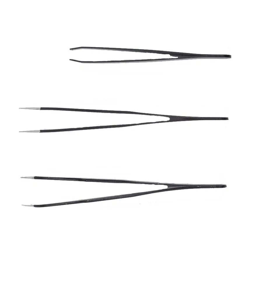 Artesania Stainless Steel Tweezer Set (Straight Curved & Flat) [27205] - Image 2