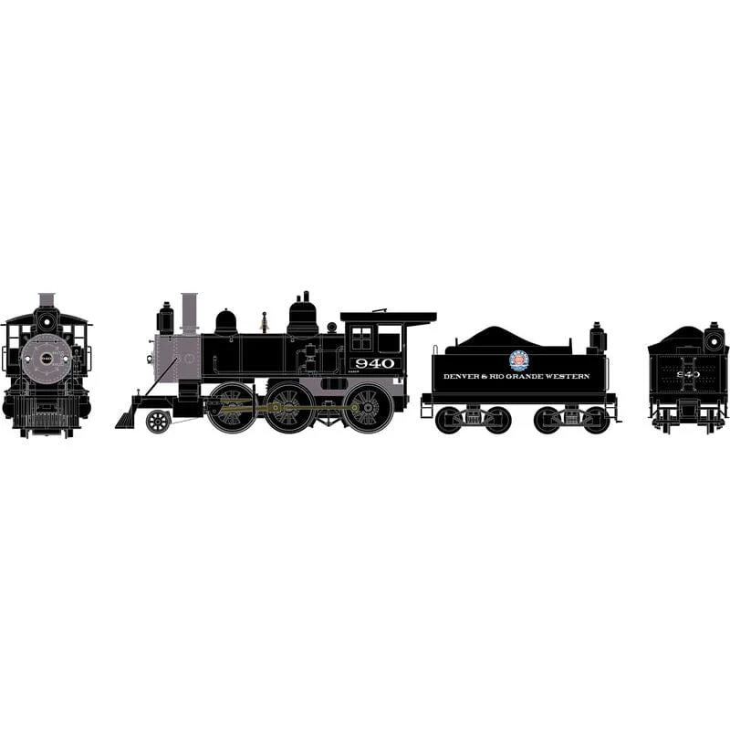 Athearn HO Scale RTR Old Time 2-6-0 Mogul w/DCC &Sound, D&RGW#940 [ATH87312]