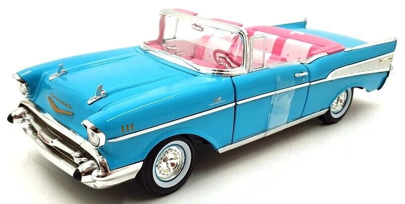 Autoworld 1/18 Barbie Aqua 1957 Chevy Convertible Diecast Model