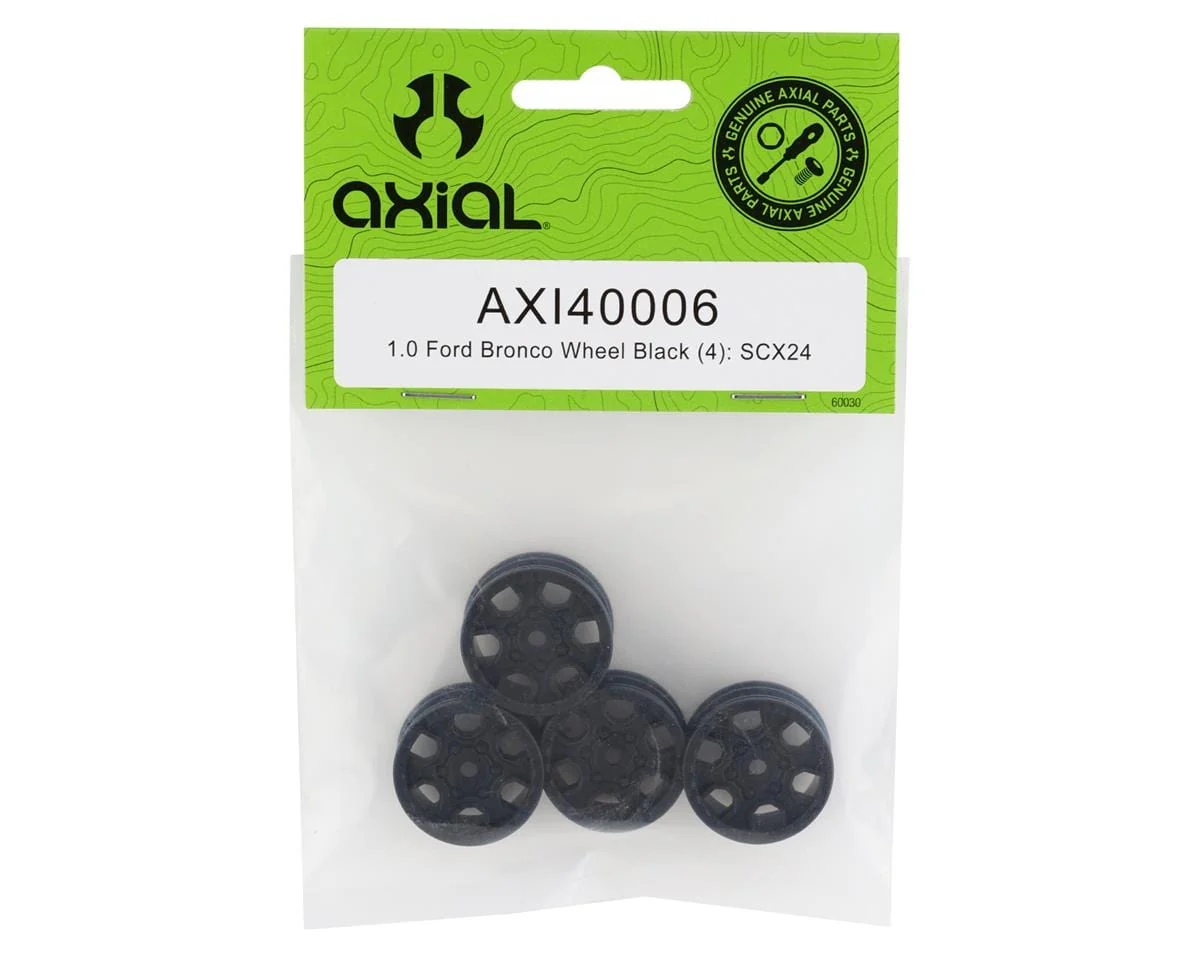 Axial 1.0 Ford Bronco Wheels, Black, 4pcs, SCX24** - Image 4