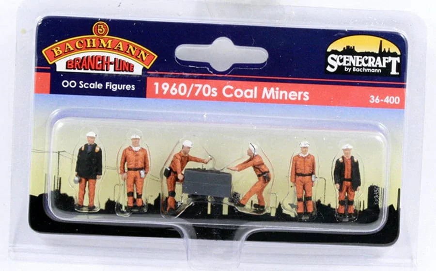 Bachmann 36-400 1960s/70s Coal Miner Figures - Image 2