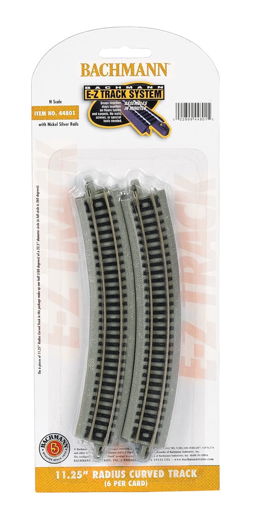 Bachmann 44801 N 11.25inch Radius Curve Track (6pcs)