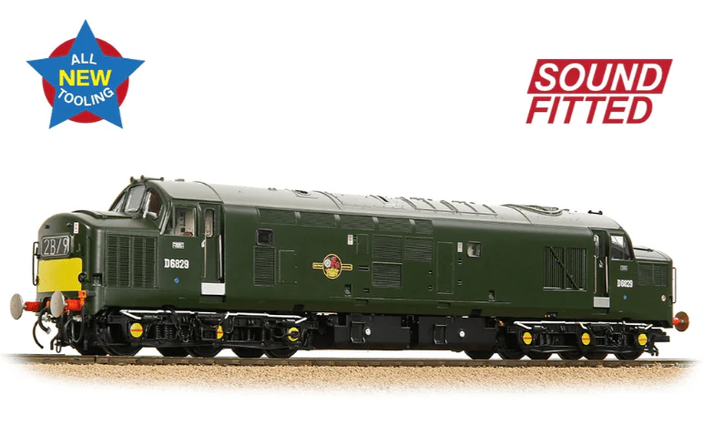 Bachmann Branchline 35-306SF OO Scale Class 37/0 Centre Headcode D6829 BR Green Diesel Locomotive - DCC/Sound
