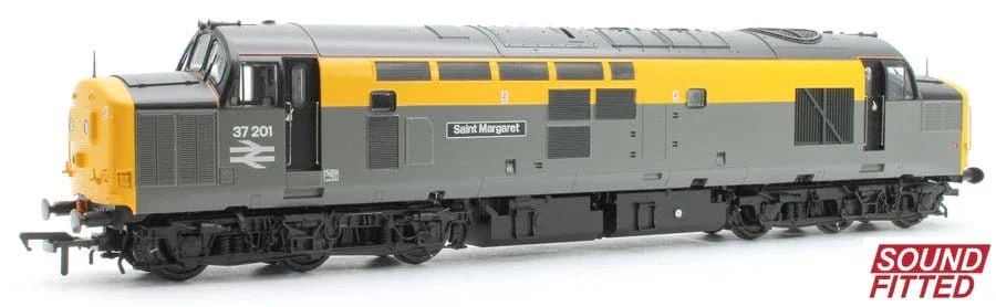 Bachmann Branchline 35-308SF OO Class 37/0 Centre Headcode 37201 BR Grey & Yellow Diesel - DCC/Sound