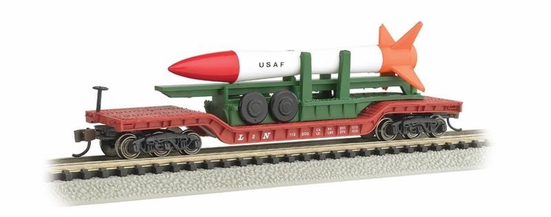 Bachmann N 52 Depressed Center Flat w/Missle USAF