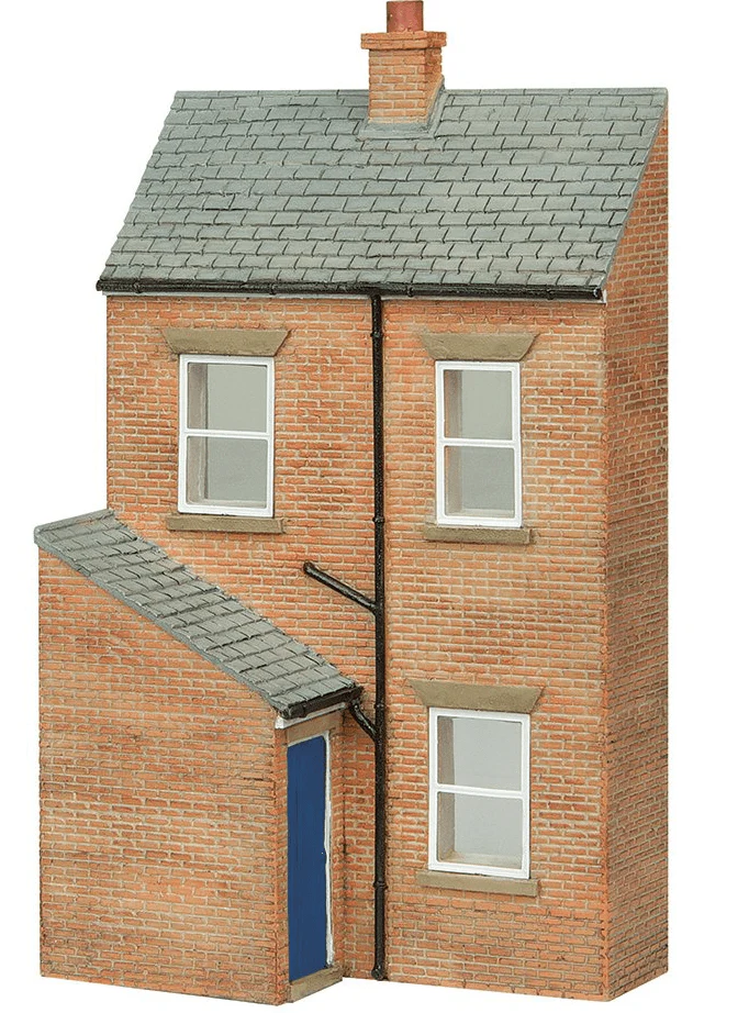 Bachmann Scenecraft 44-0217B OO Scale Low Relief Rear of Terrace, Left Hand Door Blue