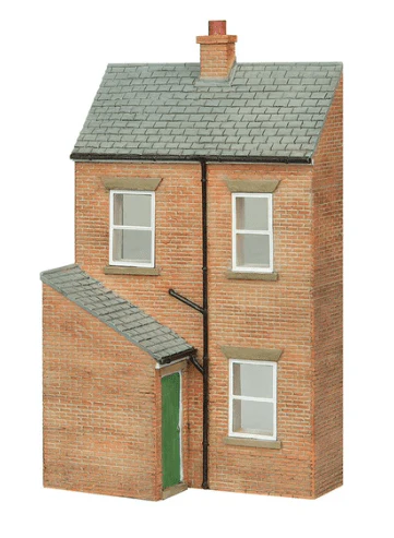 Bachmann Scenecraft 44-0217G OO Scale Low Relief Rear of Terrace, Left Hand Door Green