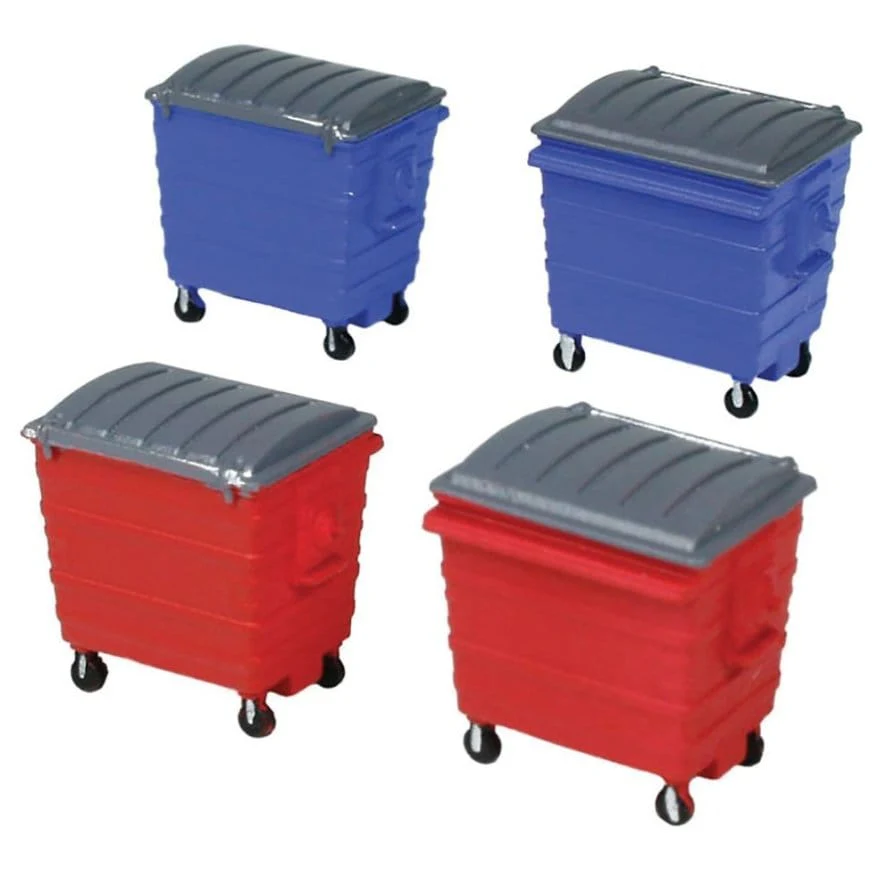 Bachmann Scenecraft OO Scale Commercial Lid Skips (x4)
