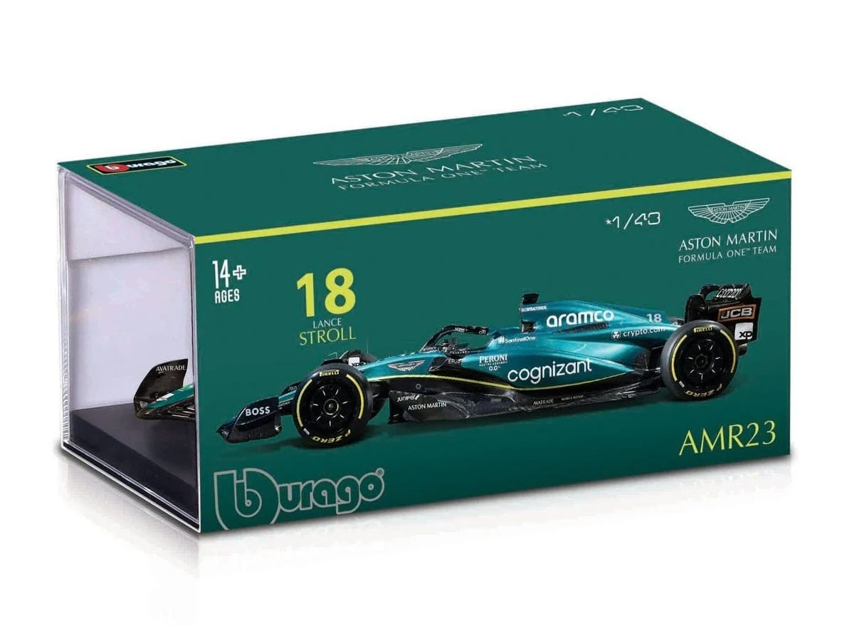 Bburago 1/43 2023 F-1 Aston Martin AMR23 #18 Stroll WB Diecast Model - Image 2